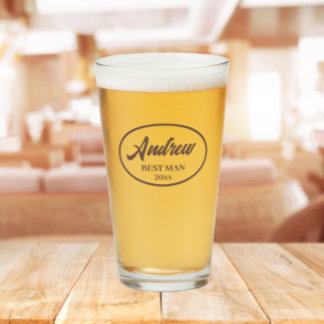 Copo De Pint Taupe Stylized Name Wedding Best Man
