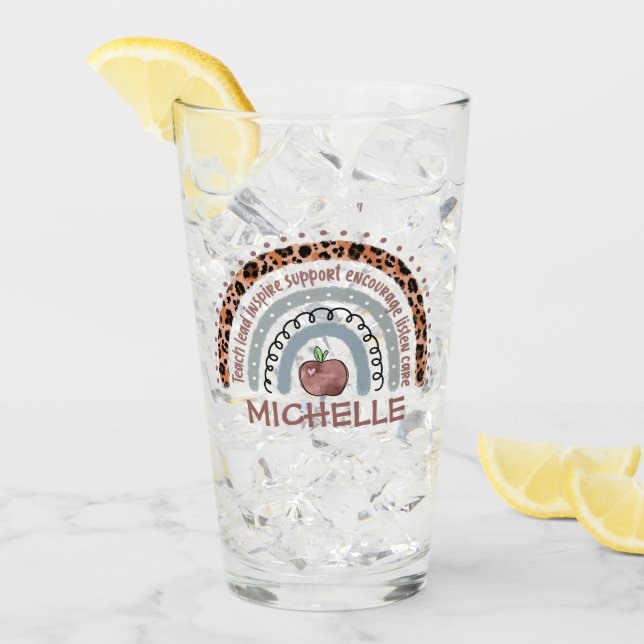 Copo De Pint Teacher Core Values Rainbow (Gelo frontal)