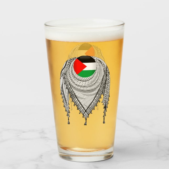 Copo De Pint Tecido Tradicional do Keffiyeh Scarf Palestino (Traseira (Preenchido))