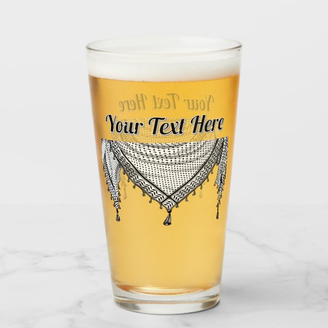 Copo De Pint Tecido Tradicional do Keffiyeh Scarf Palestino (Traseira (Preenchido))