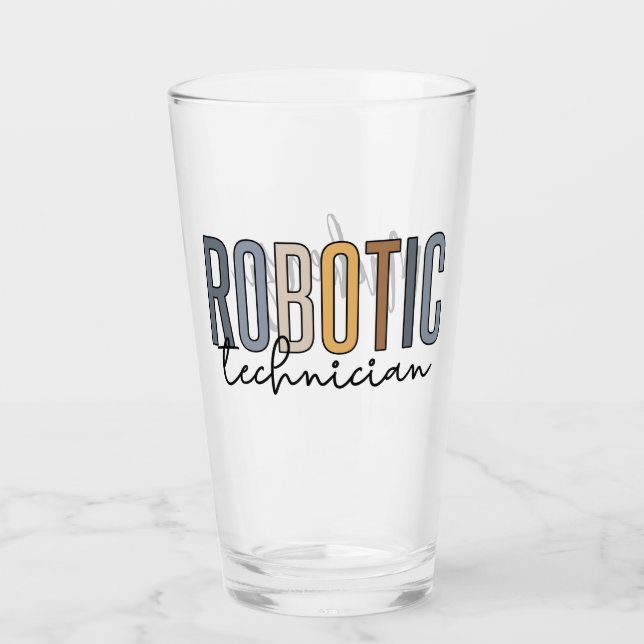 Copo De Pint Técnico Robótico Personalizado | Tecnologia Robóti (Frente)