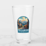 Copo De Pint Telluride Colorado Viagem Art Vintage<br><div class="desc">Design de viagem de vetor de telureto em um estilo emblem. Telluride,  uma antiga cidade de mineração vitoriana nas Montanhas Rochosas do Colorado,  é colocada num caixão em meio a picos florestais na base de um popular resort de esqui e golfe.</div>