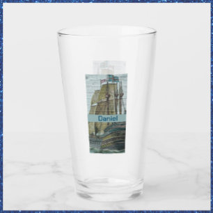 Copo De Pint Tema de Navegação de Ilustração de Entrega Vintage