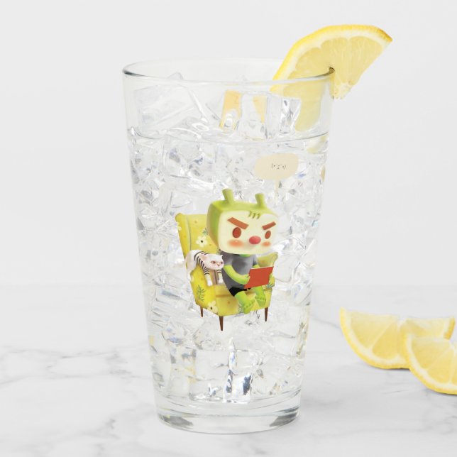 Copo De Pint Tempo de Leitura Cozy com Pet (Gelo traseiro)