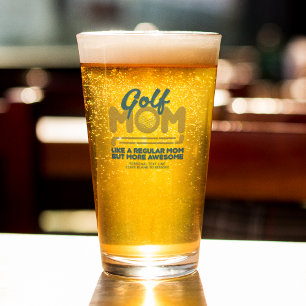 Copo De Pint Tendência Legal "GOLF MOM" Ponto de Tipografia Azu