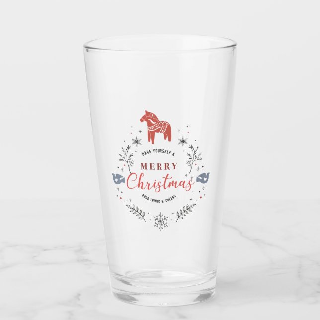 Copo De Pint Tenha um ornamento de Natal feliz (Frente)