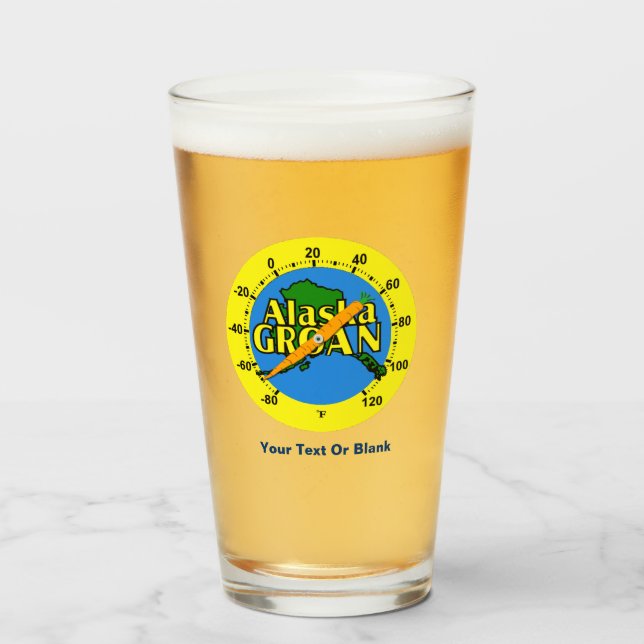 Copo De Pint Termômetro de Groan do Alaska (Frente (Preenchido))