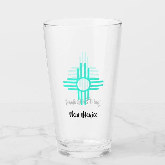 Copo De Pint Terra do encantamento Zia Sun Símbolo Cerveja Glas (Frente)