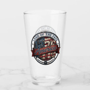 Copo De Pint Terra dos Livres Emblema de Design Patriótico Amer