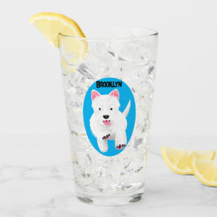 Copo De Pint Terrier cartoon branco fofo da raça west highland