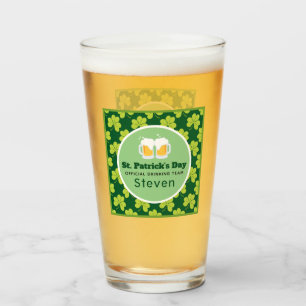 Copo De Pint Teste padrão do trevo da equipe do bebendo de St