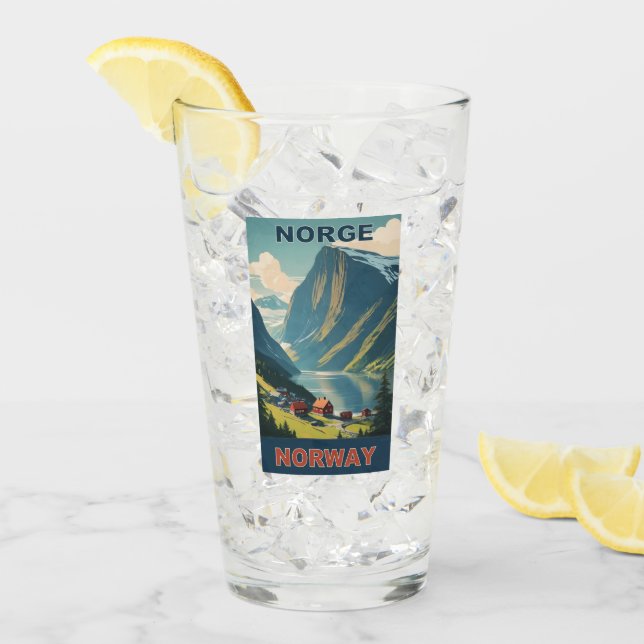 Copo De Pint Texto personalizado Noruega (Gelo frontal)