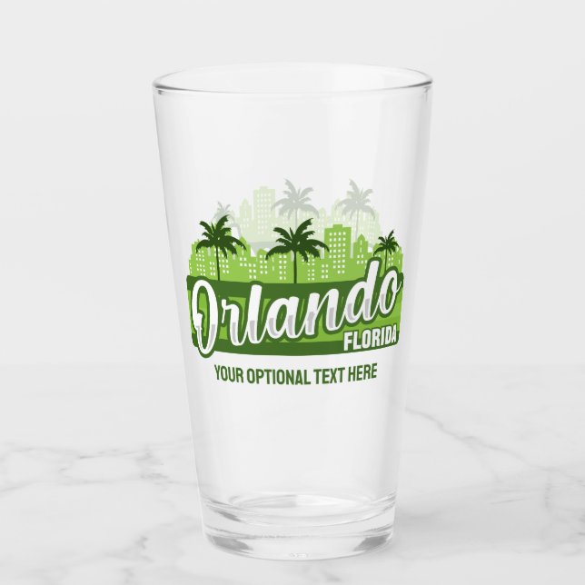 Copo De Pint Texto Personalizado Orlando Flórida (Frente)