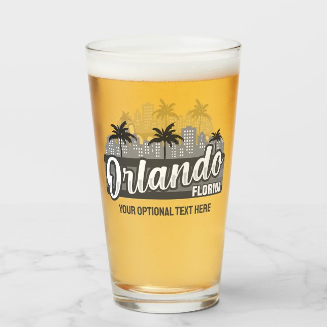 Copo De Pint Texto Personalizado Orlando Flórida (Traseira (Preenchido))