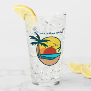 Copo De Pint Texto personalizado — Sunset de praia tropical
