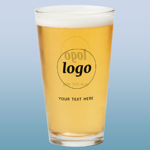 Copo De Pint Texto simples Texto do logotipo Vidro de cerveja p