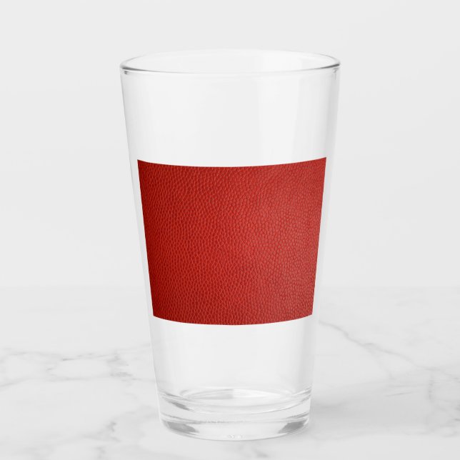 Copo De Pint Textura de couro vermelho (Frente)