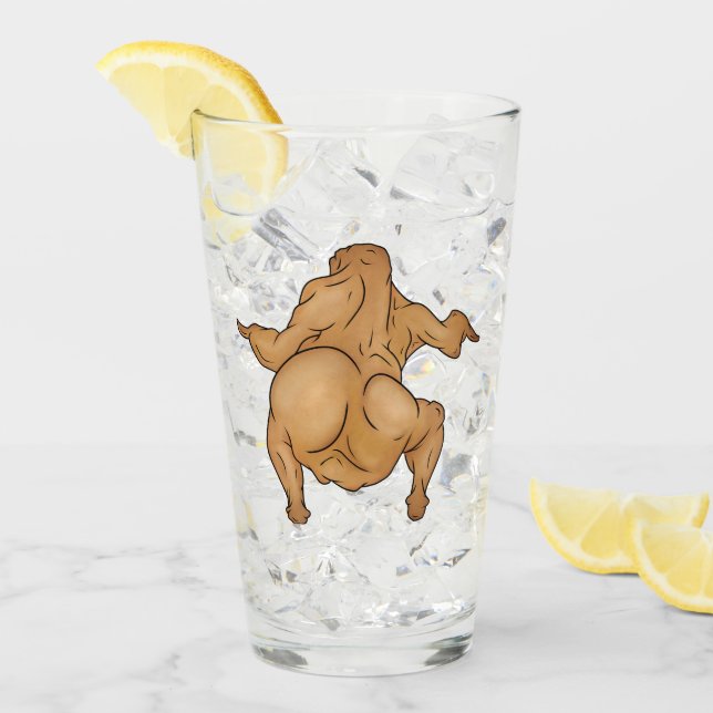Copo De Pint Thanksgiving Twerkey Glass Cup (Gelo frontal)