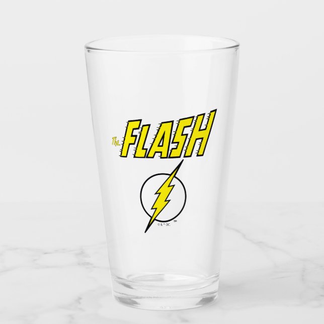 Copo De Pint The Flash Name & Lightning Bolt Logo (Frente)