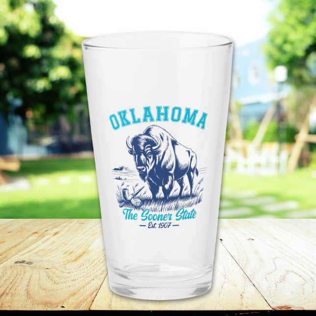 Copo De Pint The Sooner State Bison Art – Oklahoma Spuvenir (Criador carregado)