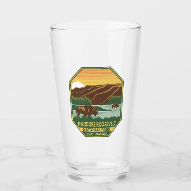 Copo De Pint Theodore Roosevelt National Park Bison Retro (Frente)