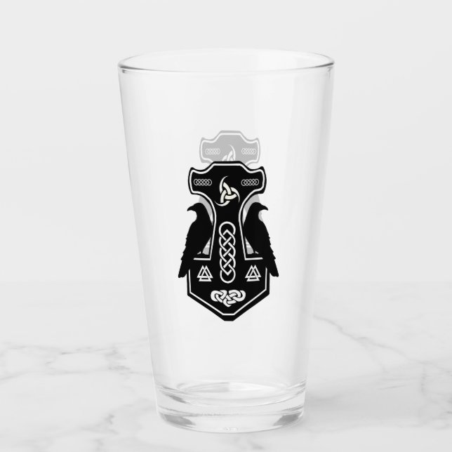 Copo De Pint Thor's Hammer and Ravens Glass (Frente)