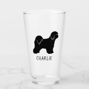 Copo De Pint Tibetano Terrier Dog Silhouette Personalizado