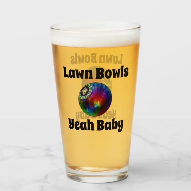Copo De Pint Tie Dyed Lawn Bowl, Vidro De Cerveja (Frente (Preenchido))