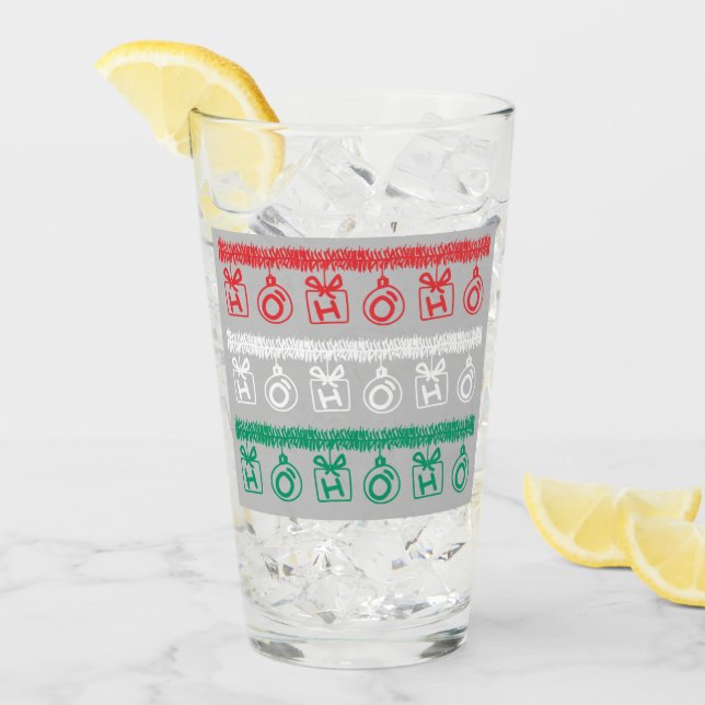 Copo De Pint Tinsel HO HO HO HO (Triplo Cor) (Gelo frontal)