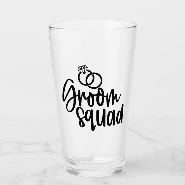 Copo De Pint Tipografia de equipe do noivo casamento (Frente)