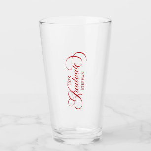 Copo De Pint Tipografia de Script Vermelho Elegante do formando