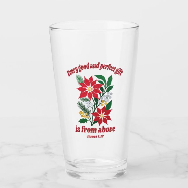 Copo De Pint Todo Bom e Perfeito Presente – Tiago 1:17 Natal (Frente)