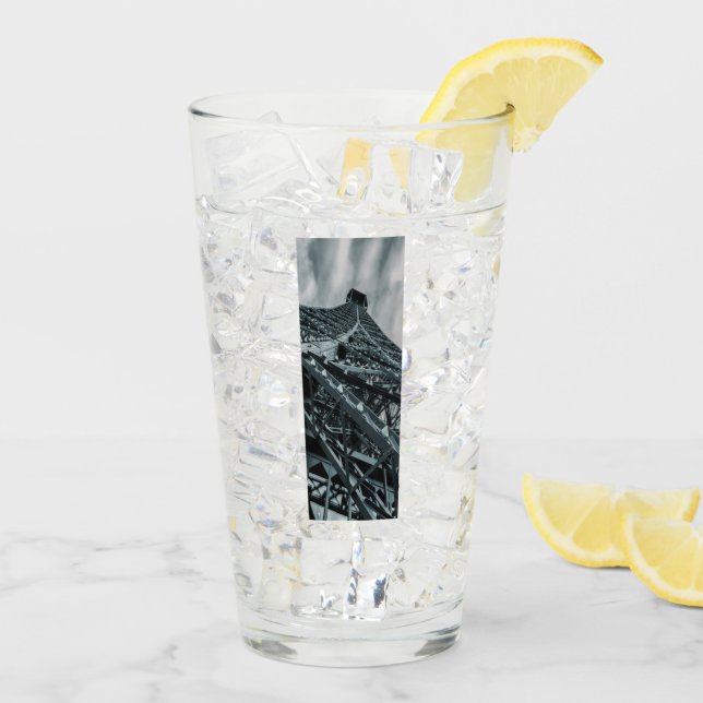 Copo De Pint Torre Eifel Paris Steel e o céu (Gelo traseiro)
