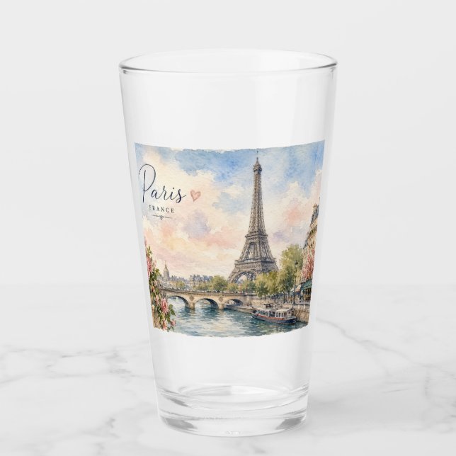 Copo De Pint Torre Eiffel Paris França rio Sena  (Frente)
