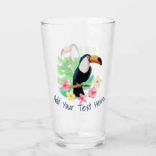 Copo De Pint Toucan com flores tropicais