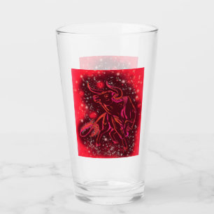 Copo De Pint Touro Néon Vermelho Magico Correndo - Noite Estre