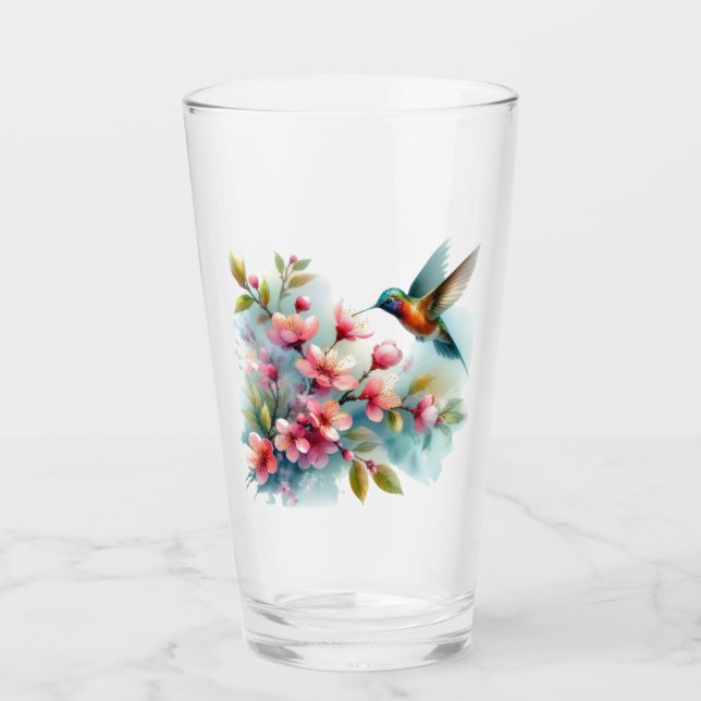 Copo De Pint Trabalho de arte de pássaro-primavera (Frente)
