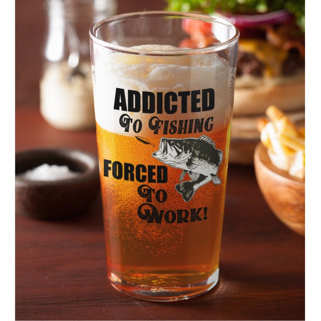 Copo De Pint Trabalho De Pesca Funny Bass Cita Hobby Esportivo (Criador carregado)