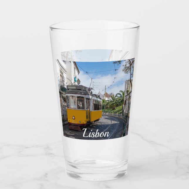 Copo De Pint Trama amarela na rua em Lisboa, Portugal (Frente)