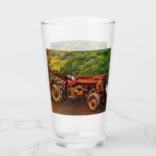 Copo De Pint Trator de Fazenda Vermelha Vintage