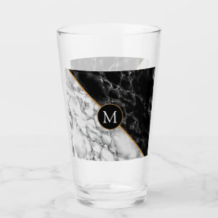 Copo De Pint Trendy Black & White Marble Stone - Adicionar Sua 