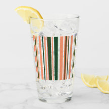 Trendy Modern Orange White Stripes Glass