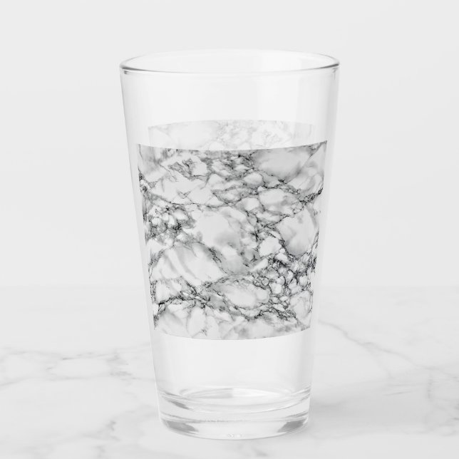 Copo De Pint Trendy White Marble Stone (Frente)