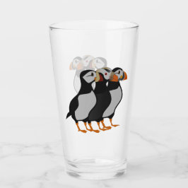 Copo De Pint Três Adoráveis Puffin de Pé Junto