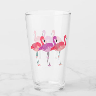 Copo De Pint Três Flamingos Coloridos