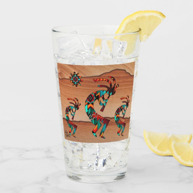 Copo De Pint Três Southwest Kokopelli E Sun (Gelo traseiro)