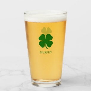 Copo De Pint Trevo de Quatro Folhas Verde Personalizado