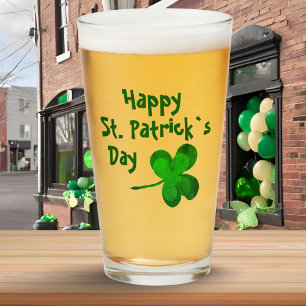 Copo De Pint Trevo Irlandês Verde Feliz Dia de São Patrício