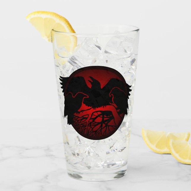 Copo De Pint Tribal Raven Glass Native Raven Glass Personalize (Gelo frontal)