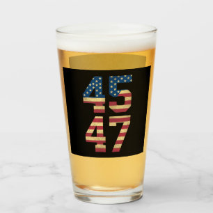 Copo De Pint Trump 2024 45 47 Vintage American Flag Retro 4547